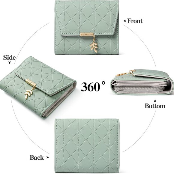 Bifold Wallet Women Leather RFID Blocking Card Holder - Picture 2 of 6